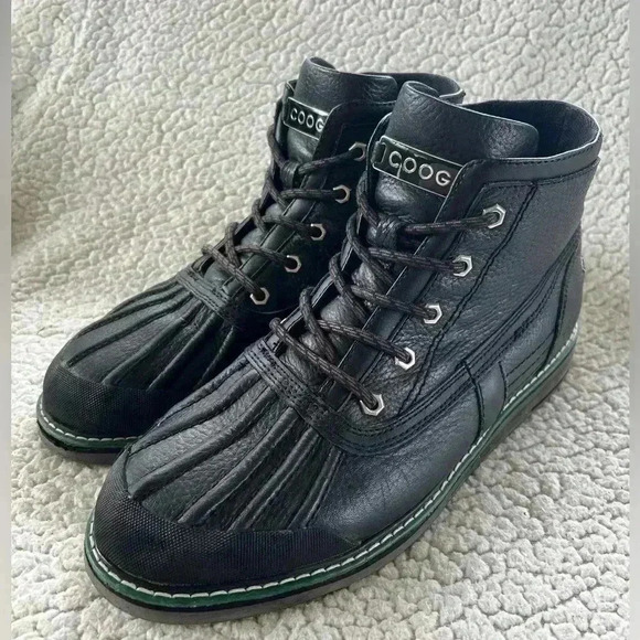 Coogi Men’s Black Leather Mid Top Boots Size Men’s 11 - Picture 1 of 8